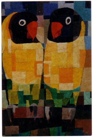 "Inséparables", huile sur toile, au couteau, 1991 (vendu)
